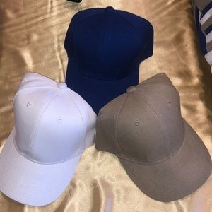 NEW 3 piece bundle Velcro strapback dark blue hat